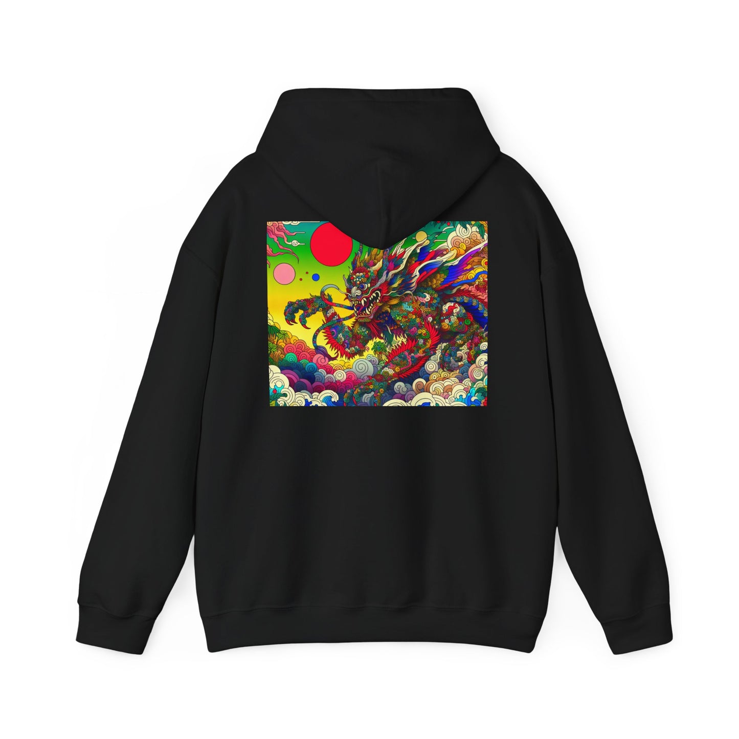 Vibrant Dragon Art "Monster" Unisex Hoodie, Cozy Sweatshirt, Graphic Hooded Sweatshirt, Streetwear Fashion, Festival Outfit