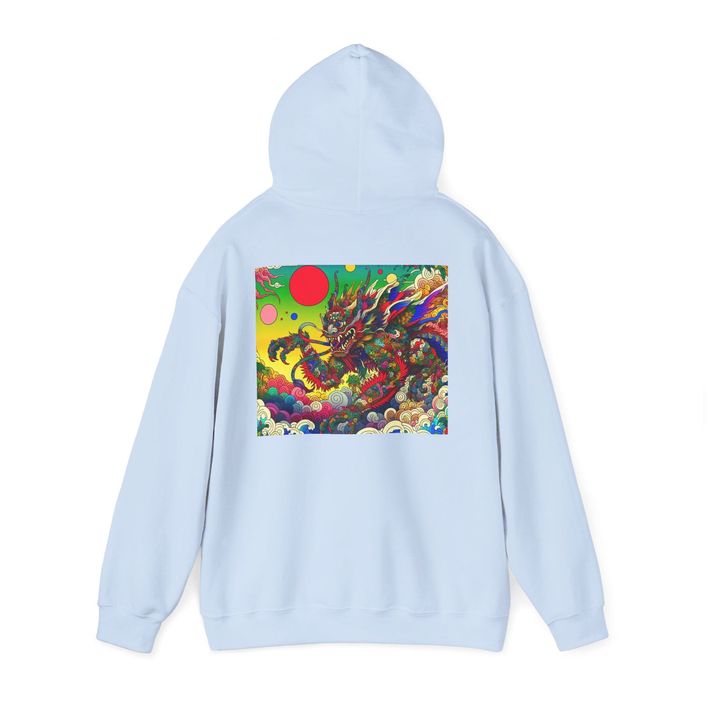 Vibrant Dragon Art "Monster" Unisex Hoodie, Cozy Sweatshirt, Graphic Hooded Sweatshirt, Streetwear Fashion, Festival Outfit