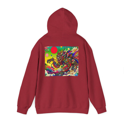 Vibrant Dragon Art "Monster" Unisex Hoodie, Cozy Sweatshirt, Graphic Hooded Sweatshirt, Streetwear Fashion, Festival Outfit