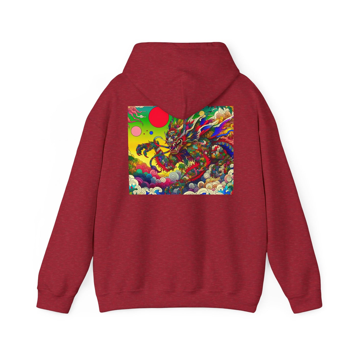 Vibrant Dragon Art "Monster" Unisex Hoodie, Cozy Sweatshirt, Graphic Hooded Sweatshirt, Streetwear Fashion, Festival Outfit