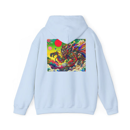 Vibrant Dragon Art "Monster" Unisex Hoodie, Cozy Sweatshirt, Graphic Hooded Sweatshirt, Streetwear Fashion, Festival Outfit