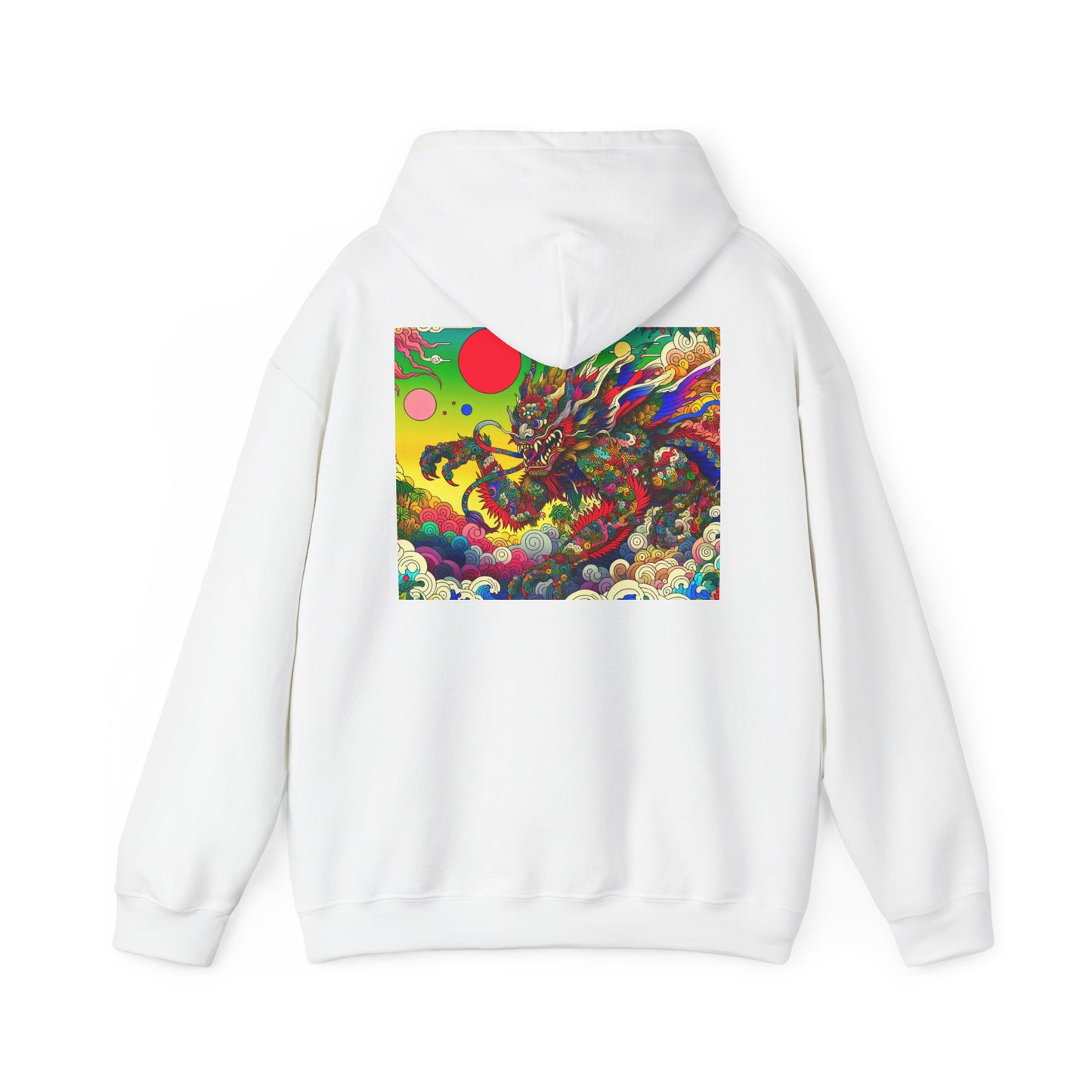 Vibrant Dragon Art "Monster" Unisex Hoodie, Cozy Sweatshirt, Graphic Hooded Sweatshirt, Streetwear Fashion, Festival Outfit
