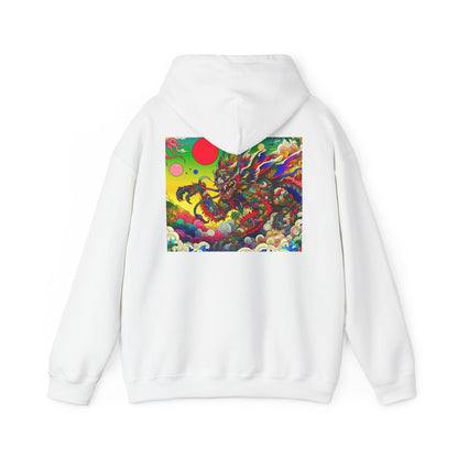 Vibrant Dragon Art "Monster" Unisex Hoodie, Cozy Sweatshirt, Graphic Hooded Sweatshirt, Streetwear Fashion, Festival Outfit